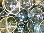 Set-12 Japanese Glass Fishing Floats Netted 2 5 -3  Antique Vintage Blue   Green