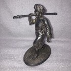 The Bombay Company Vintage 2001 Metal Moor Nubian Man Figure Holding Staff