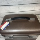Vintage American Tourister Train Case Brown Luggage Mid Century W  Tag