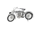 6  White Metal Hand Painted Model Motorcycle Tabletop Sculpture