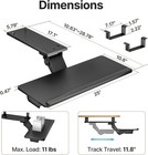 Under Desk Mount Keyboard   Mouse Holder For Gaming  Home  Office  25x11  Black