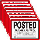 8 Pcs No Trespassing Signs Private Property-10x7 Inches Rust-free Aluminum Si   