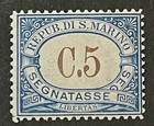 Travelstamps  San Marino Stamps Scott  j19 - C 5 Mint Original Gum Moglh