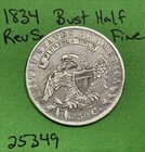 1834 Capped Bust Silver Half Dollar 50c Fine Details Reverse Scratches Us Coin