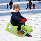 Green Saddle-shaped Snow Sled Outdoor Single Snow Sled For Toddlers   Kids