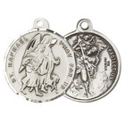 Sterling Silver Saint Raphael The Archangel Medal 24  Endless Chain Necklace