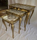 Italian Florentine Antique Gold Nesting Tables Set Of Three 