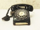 Vtg Black Rotary Dial Corded Desk Telephone Phone Retro 1960s Stromberg Carlson