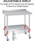 Stainless Steel Work Food Prep Table 30  X 24  Commercial With 4 Caster Wheels