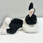 Vintage Russ Berrie Forester Black White Bunny Rabbit Plush Stuffed Animal 8 