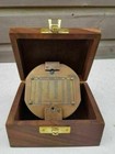 Collectible Black Antique Brass Finish London 1917 Brunton Compass W wooden Box