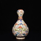 7 china Antique Porcelain Qing Dynasty Qianlong Mark Colour Enamels Flower Vase