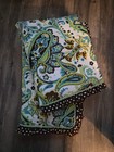 Lime Green Paisley Baby Blanket 36 x44 