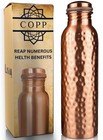 34oz Pure Copper Water Bottle - Handmade Hammered Finish - Ayurvedic Health Usa