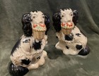 Pair Of Staffordshire Style Dogs  Cavalier King Charles Spaniel  Vintage 