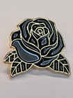 Black Rose Flower Lapel Pin