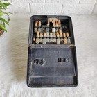 1930s Vintage Black Leather Homeopathy Medicine Glass Bottle Box Case Leth127