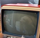 Vintage 1976 12    Red General Electric Portable Television Model No  Xb2454 Works