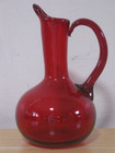 Vintage Hand Blown Ruby Red Art Glass Cruet Bud Vase With Pontil