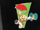 Disney Auctions  p i n s   Jiminy Cricket Jumps For Joy Pin On Card Le 1000