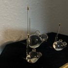 Vintage Mice Trio Gold Tail Hand Blown Art Glass 3 5    Tall   2    Cute Delicate