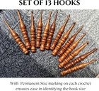 Shesham Wood Crochet Hooks Set Of 13 - Sizes 3 5 Mm To 12 Mm     Premium Wooden Ho
