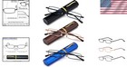 Brand New 3 Pack Slim Reading Glasses Small Tube Stylish Portable Clip Case B   