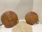 Vintage Round Wicker Nesting Baskets Boho Rattan Storage Farmhouse Decor