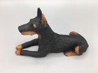 Doberman Pinscher Dog Figurine Castagna Italy Hard Resin Police Dog Puppy Black