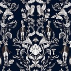  Dark Whimsical Wallpaper Peel And Stick Navy 17 5x78 8 Inch Blue Whimsical