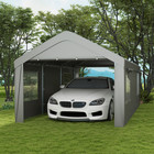Outsunny 10  X 20  Carport Canopy  Heavy Duty W  4 Windows  2 Doors  Gray