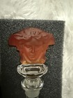 Versace Rosenthal Crystal Amber Medusa Head Bottle Stopper Brand New In Box