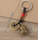 Lucky Cat Keychain  With Five Emperors Money Feng Shui Coins  Maneki Neko Good L