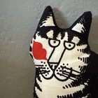 Vintage B Kliban Fat Cat Kiss Plush Lips Throw Pillow Stuffed Animal Rare 13x10   