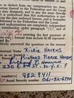 Richie Havens - Signed Aftra Contract  6 12 1967