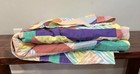 Handmade Quilt Patchwork Multi-color Geometric Zig Zag Stitching 80s 90s Vintage