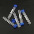 Kesell Centrifuge Tubes Round Bottom Screw Cap Plastic Test Tube Vials 10ml With
