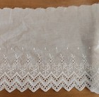3 5 Yards 7 5   Wide Vintage Cotton Lace embroidered Cotton Flower Ivory B0391
