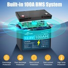 12v 100ah Lifepo4 Lithium Battery With Charger  Deep Cycle  For Trolling Motor
