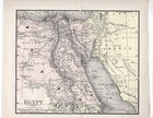Egypt 1890 Fine Antique Engraved Map     9 X 11 Inches Decorative Nile