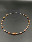 Antique Etch Carnelian Beads Along With Indo Tibetan Banded Agate Beads 