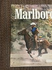 Vintage 1981 Marlboro Man Cowboy Horse Cigarette Tobacco Metal Tin Sign 21x17