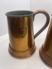2 Vintage Copper Beer Mugs 100  Copper Mug Home Decor Barware - Glass Bottom    g   