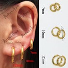 7-16mm Mens Womens Stainless Steel Tube Hoop Ear Ring Stud Earrings Jewelry Punk