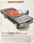 1962 Pontiac Tempest Lemans Advertisement Automobilia Classic Cars Dwf28