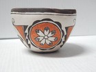 Vintage Deer W  Heartline Zuni Pueblo Indian Pottery  Bowl Form Pot - Signed 