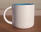 Rare  Apple Computer Mac Logo Matte White Outside Blue Inside Coffee Tea Mug