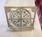     vintage Solid Brass Bookstand Bible Stand Ornate Folding Display Easel    