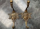 Antique Vintage Brass Face Mask Medusa Door Coat Hook Handle Reclaimed Salvage