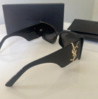 Saint Laurent Sl M119 Blaze-001 Gold Logo Cat Eye Sunglasses Black